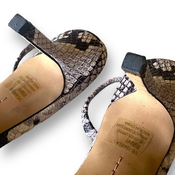 VINCE CAMUTO Kitten Heel Slingback Sandals 
Snake-print Leather 3”  Size 9 1/2 - Picture 8 of 14